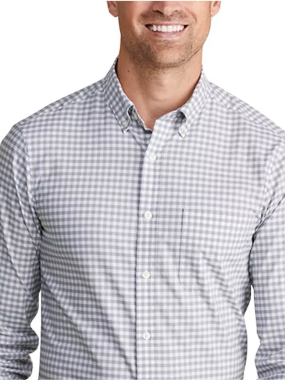 Vineyard Vines Men's Murray Performance Shirt Classic Fit Gray Gingham Nylon